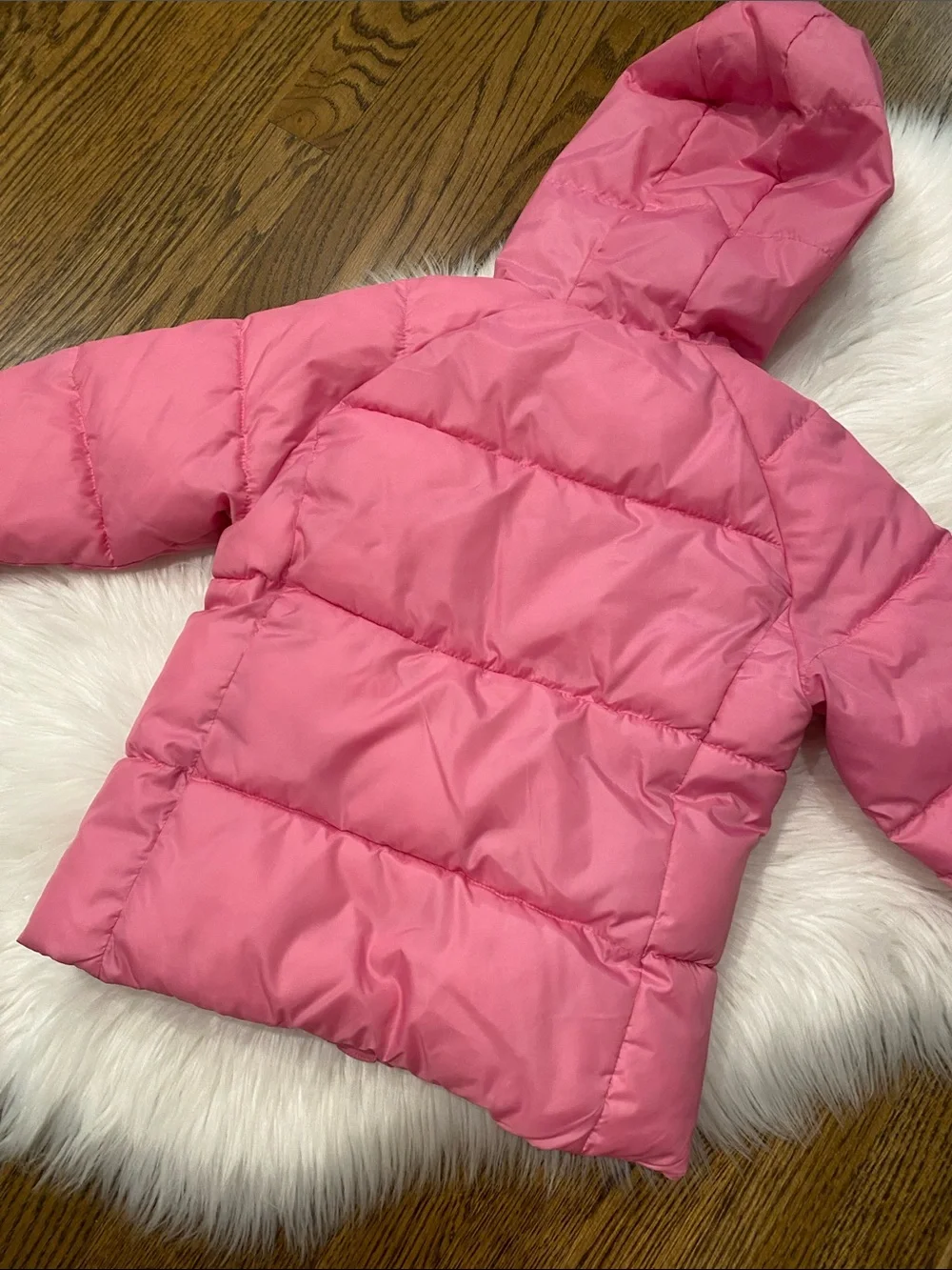 Kids 4/5 Swisstech Hooded Pink Puffer Jacket - Lightweight Warm Insulation